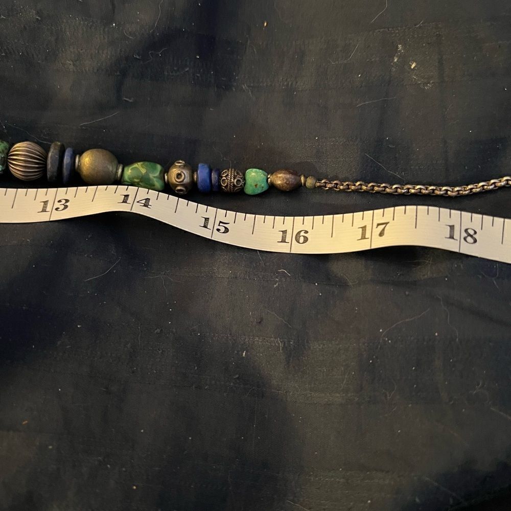 Sterling and semiprecious Nepalese necklace, handmade - Picture 5 of 7